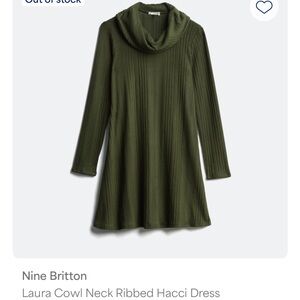 Nine Britton Laura Cowl Neck Ribbed Hacci Dress